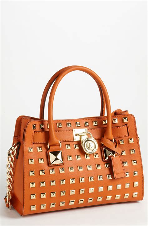 michael kors studded hamilton satchel